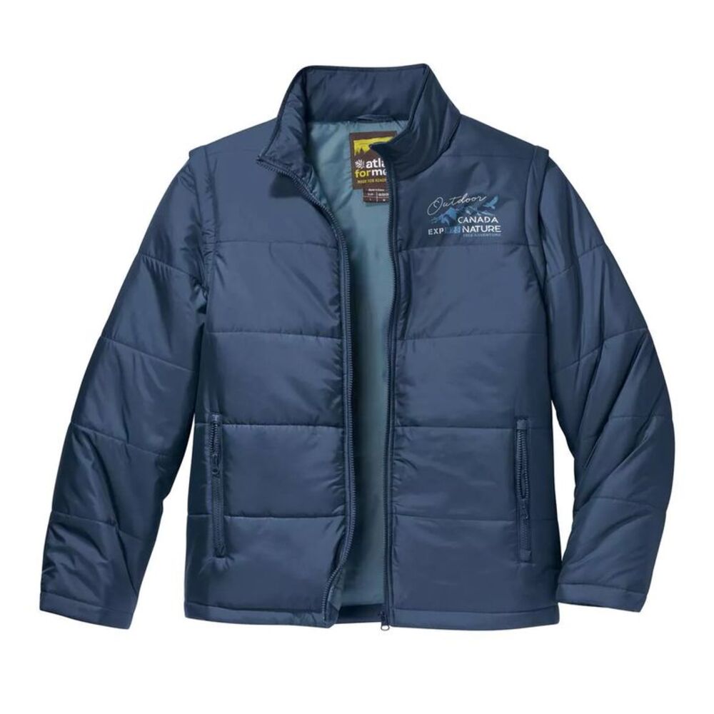 Atlas For Men Mens Trek Water Repellent 2 in 1 Down Jacket / Navy